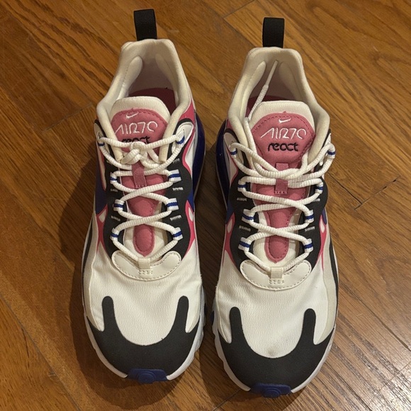 Nike Air 270 React white blue and pink size 7.5 - Picture 4 of 8